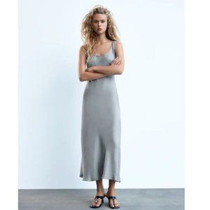 ZARA 100% LYOCELL CAMISOLE MIDI DRESS